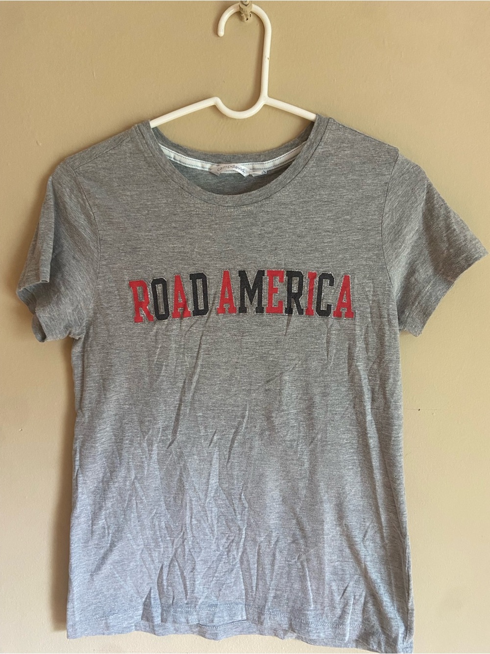 Camp David USA Rockability Y2K Bikercore Americana Gray ROAD AMERICA Graphic Tee